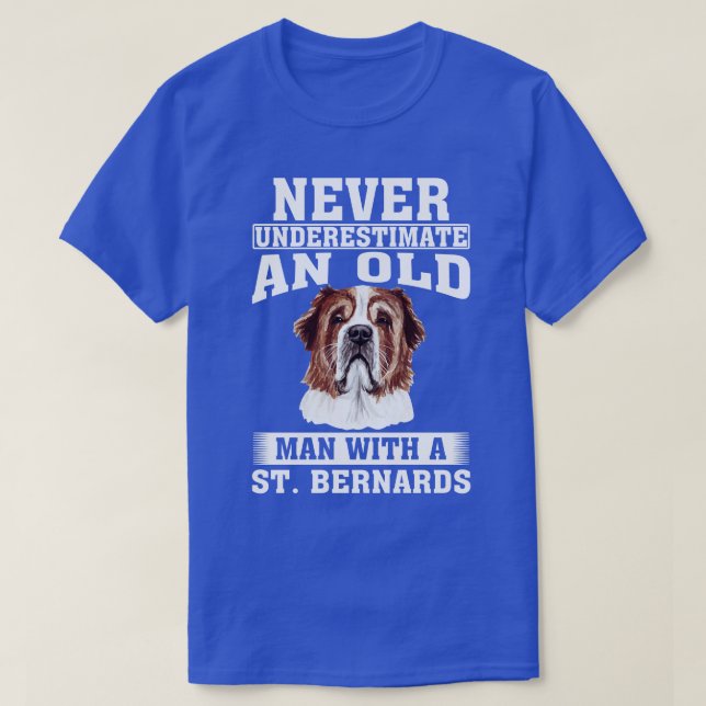 Camiseta Nunca subestimes a un anciano con San Bernardo (Diseño del anverso)