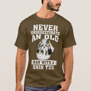 Camiseta Nunca subestimes a un anciano con Shih Tzu