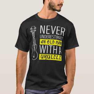 Camiseta Nunca subestimes a un anciano con ukulele