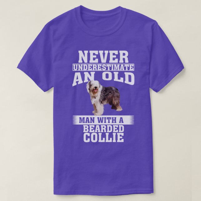 Camiseta Nunca subestimes a un anciano con un collie con la (Diseño del anverso)