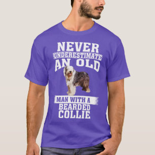 Camiseta Nunca subestimes a un anciano con un collie con la
