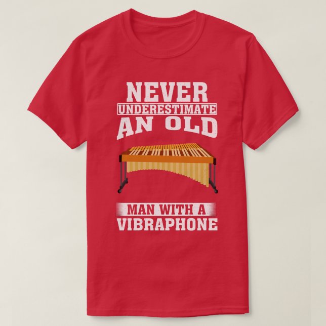 Camiseta Nunca subestimes a un anciano con un Vibráfono (Diseño del anverso)