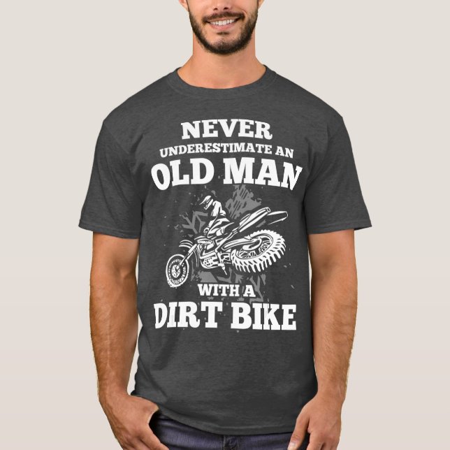 Camiseta Nunca subestimes a un anciano con una bicicleta su (Anverso)