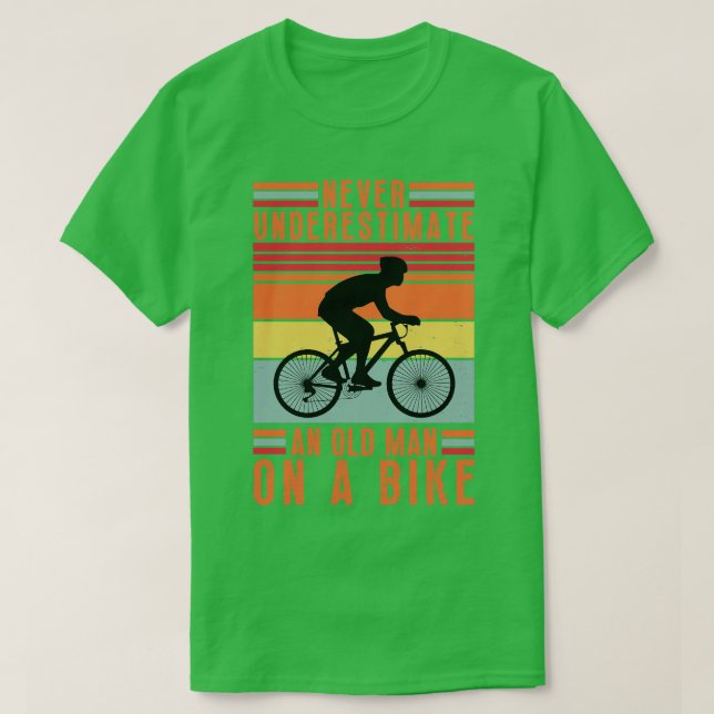 Camiseta Nunca subestimes a un anciano en una bicicleta 14 (Diseño del anverso)