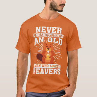 Camiseta Nunca subestimes a un anciano que ama a los castor