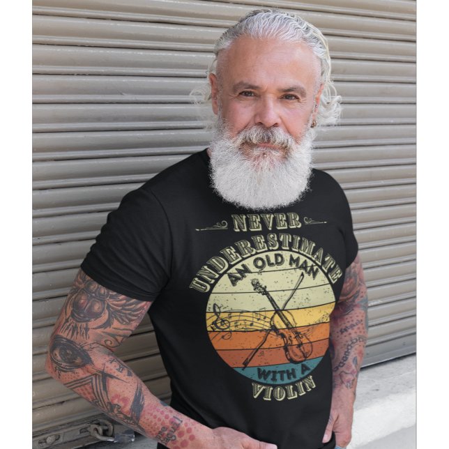 Camiseta Nunca subestimes a un anciano - Violín (Subido por el creador)