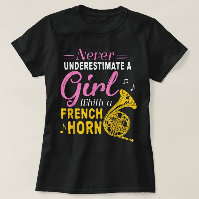 Camiseta Nunca Subestimes A Un Chica Con Una Mujer Francesa (Diseño del anverso)