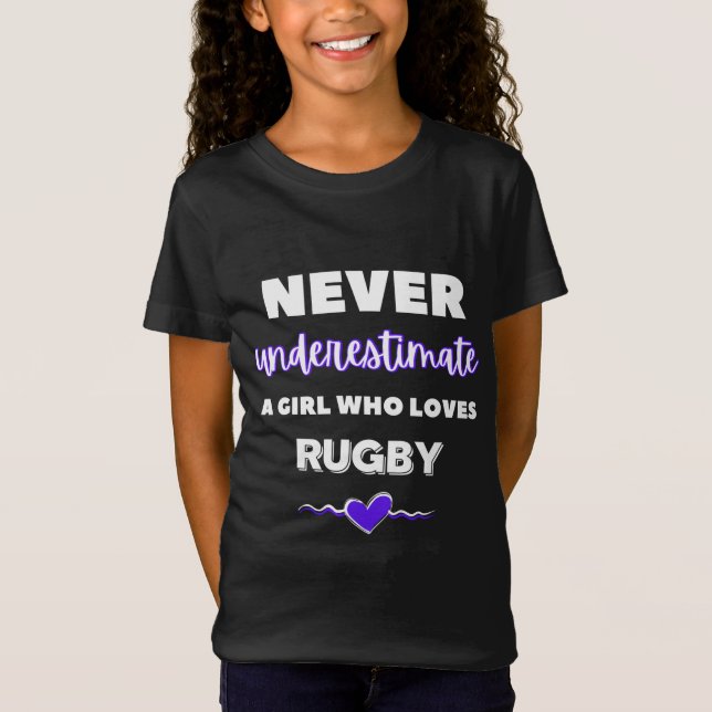 Camiseta Nunca subestimes a un chica que ama el rugby (Anverso)
