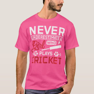 Camiseta Nunca Subestimes A Un Chica Que Juega Cricket
