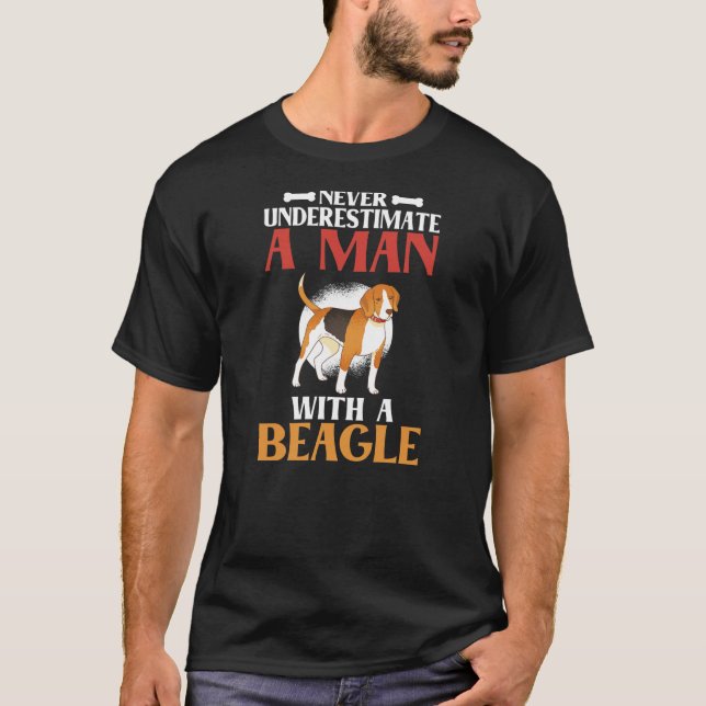 Camiseta Nunca subestimes a un hombre con un papá beagle  (Anverso)