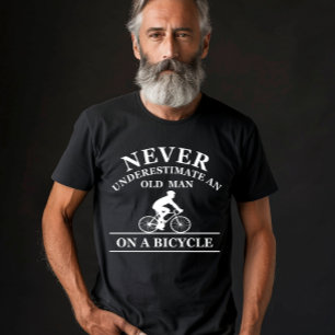 Camiseta Nunca Subestimes a un Hombre Mayor en una Biciclet