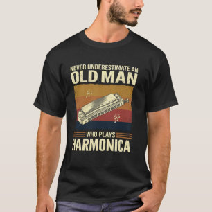 Camiseta Nunca Subestimes a un Hombre Mayor que Toca la Arm