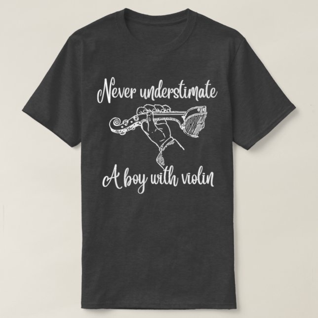 Camiseta Nunca subestimes a un niño con un violín gracioso  (Diseño del anverso)