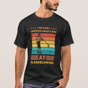 Camiseta Nunca subestimes a un papá en un paro de vidrio