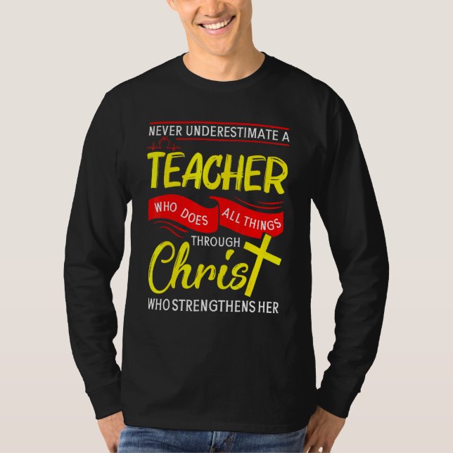 Camiseta Nunca Subestimes A Un Profesor Que Hace Todas Las  (Anverso)