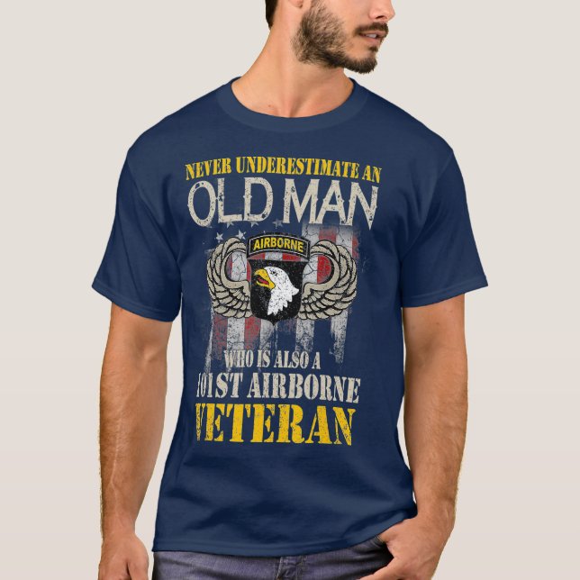 Camiseta Nunca subestimes a un viejo 101º avión (Anverso)