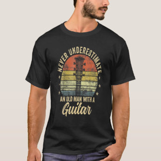 Camiseta Nunca Subestimes A Un Viejo Con Rock De Guitarra