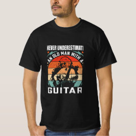 Camiseta Nunca Subestimes A Un Viejo Con Un Tee De Guitarra