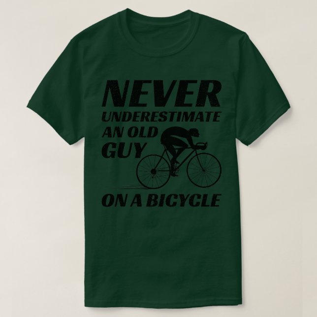 Camiseta Nunca subestimes a un viejo en bicicleta (Diseño del anverso)