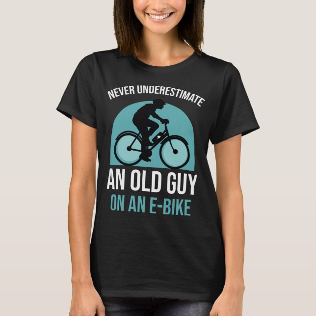 Camiseta Nunca subestimes a un viejo en una bicicleta elect (Anverso)