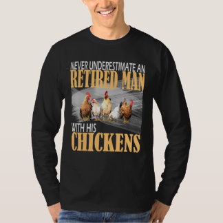 Camiseta Nunca Subestimes a un Viejo Granjero de Pollos Jub