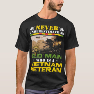 Camiseta Nunca subestimes a un viejo hombre, veterano gordo