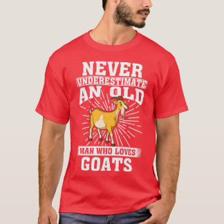 Camiseta Nunca Subestimes A Un Viejo Que Ama A Las Cabras