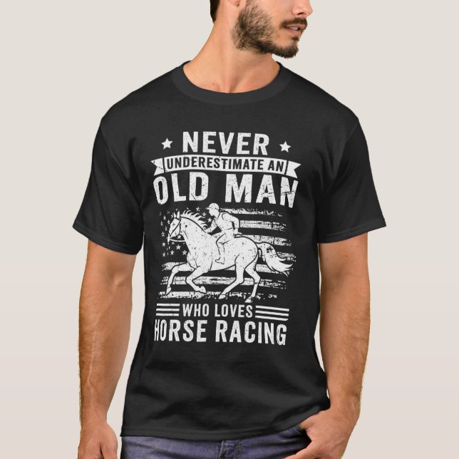 Camiseta Nunca Subestimes A Un Viejo Que Ama La Rac De Caba (Anverso)