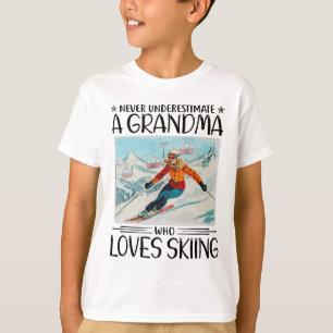 Camiseta Nunca Subestimes a una Abuela que Ama Esquiar 
