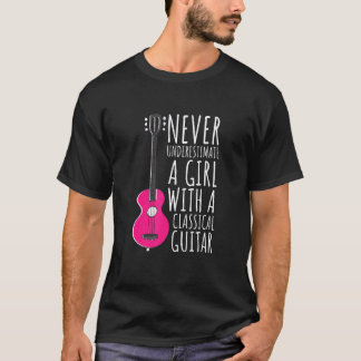 Camiseta Nunca Subestimes A Una Chica Con Una Guitarra Clás