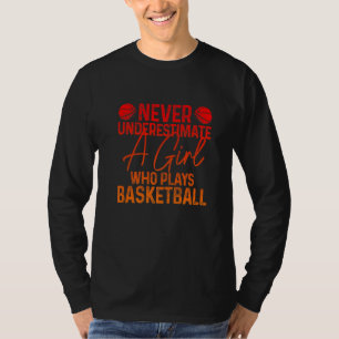Camiseta Nunca Subestimes a una Chica que Juega Baloncesto