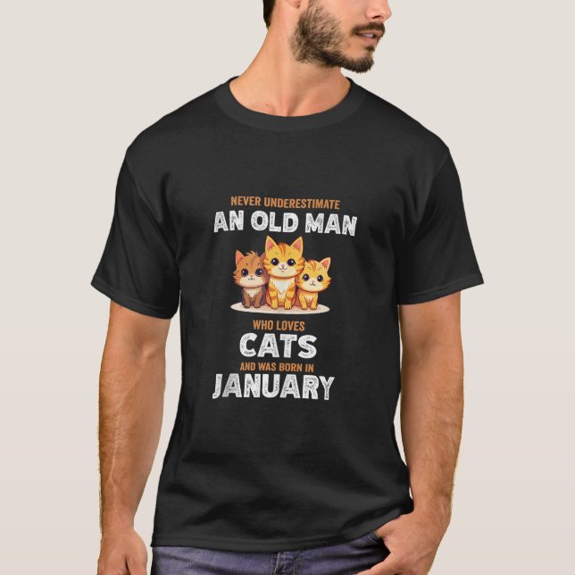 Camiseta Nunca subestimes al anciano que ama a los gatos na (Anverso)