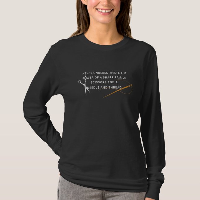 Camiseta Nunca subestimes el poder de las tijeras nítidas (Anverso)