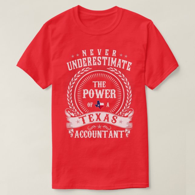 Camiseta Nunca subestimes el poder de una cuenta de Texas (Diseño del anverso)
