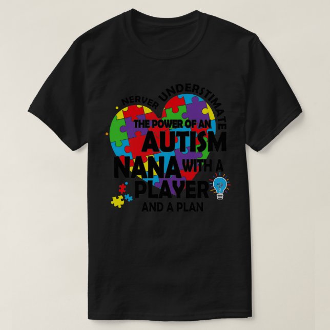 Camiseta Nunca subestimes el poder del autismo jugador de n (Diseño del anverso)