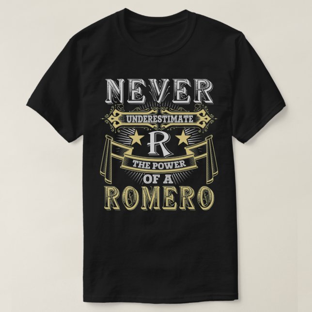 Camiseta Nunca Subestimes El Poder Del Nombre ROMERO (Diseño del anverso)