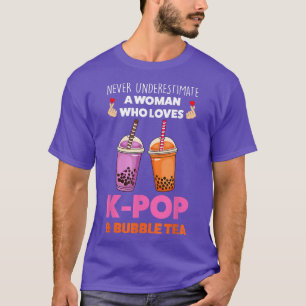 Camiseta Nunca subestimes el té k-pop y burbuja Ramen