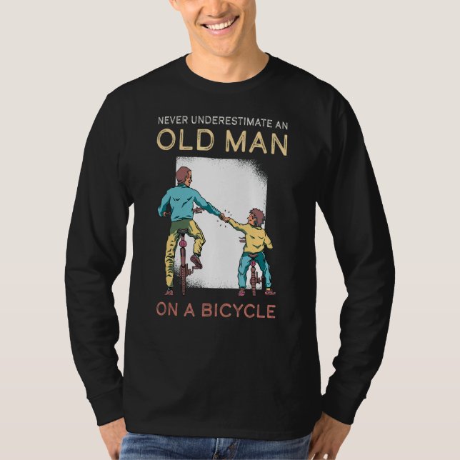 Camiseta Nunca subestimes la bicicleta de montaña del viejo (Anverso)