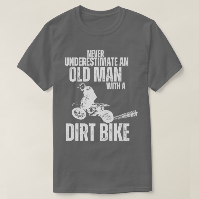Camiseta Nunca subestimes un viejo con una bicicleta sucia (Diseño del anverso)