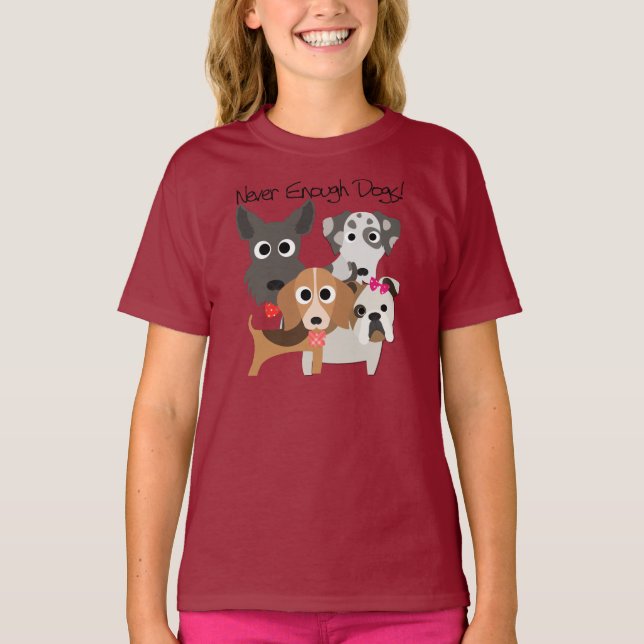 Camiseta Nunca suficientes perros (Anverso)