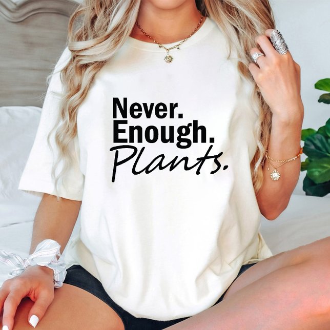 Camiseta Nunca Suficientes Plantas / Jardinería Lover Blanc (Never Enough Plants / Gardening Lover Modern White T-Shirt)