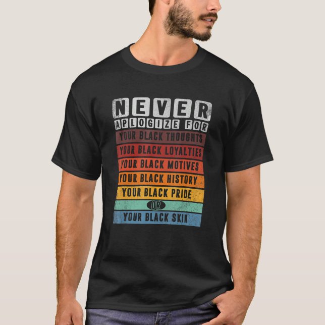 Camiseta Nunca te disculpes Mes de la Historia Negra BLM Me (Anverso)