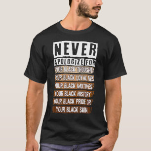 Camiseta Nunca te disculpes Mes de la Historia Negra BLM Me