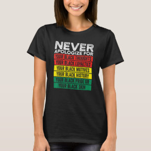 Camiseta Nunca te disculpes por el Black Prige Black Histor