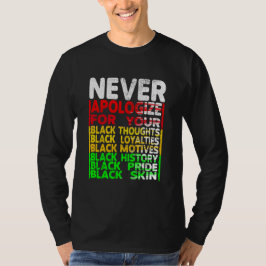 Camiseta Nunca te disculpes por tu negritud, historia negra