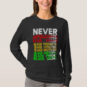 Camiseta Nunca te disculpes por tu negritud, pensamientos n