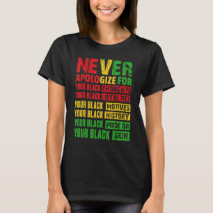 Camiseta Nunca te disculpes por tu negro mes de historia af