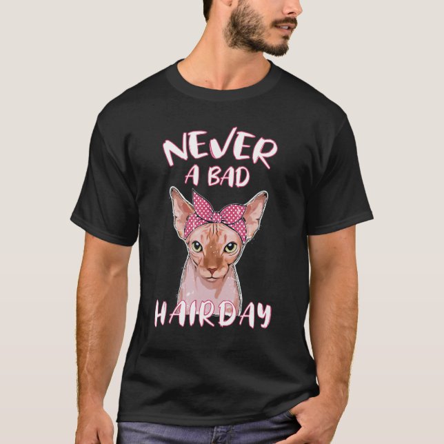 Camiseta Nunca Un Gato Sfinx De Gato Sfinx Sin Pelo Mal (Anverso)