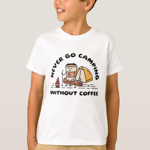 Camiseta Nunca vayas a acampar sin café