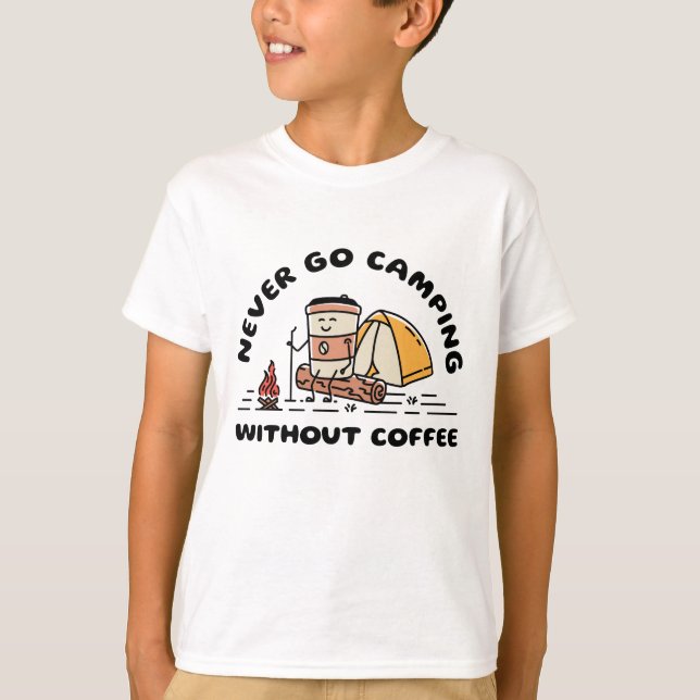 Camiseta Nunca vayas a acampar sin café (Anverso)